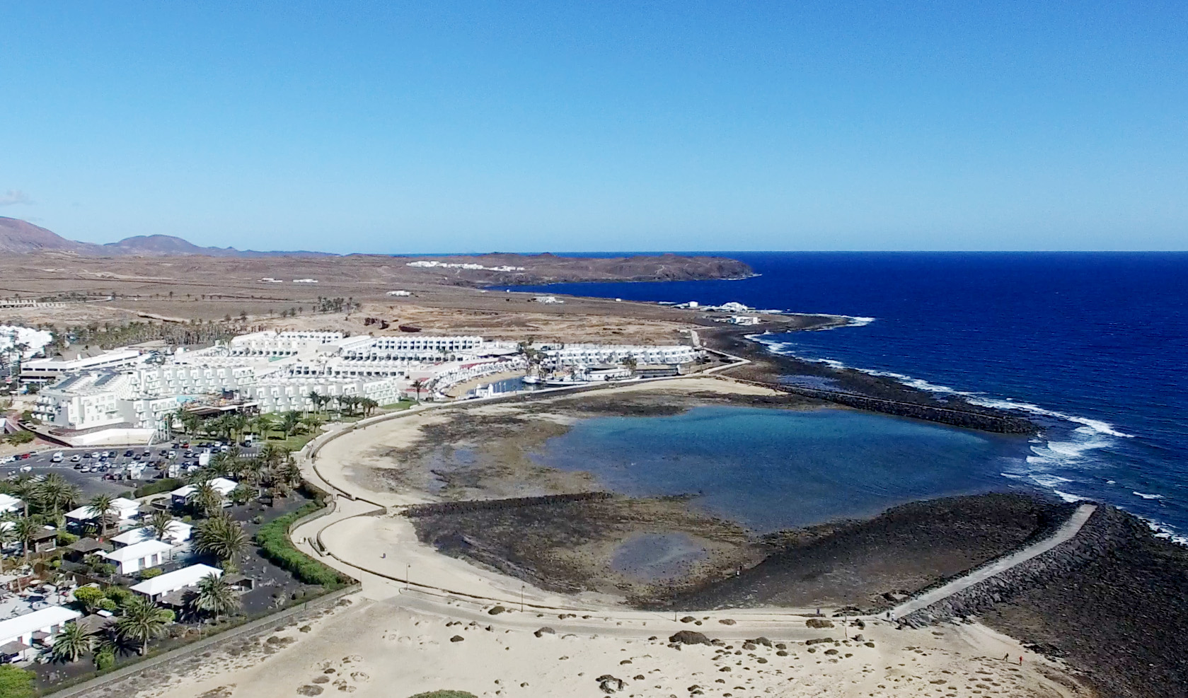 los charcos beach from air view north - Lanzarote Tourist Guide