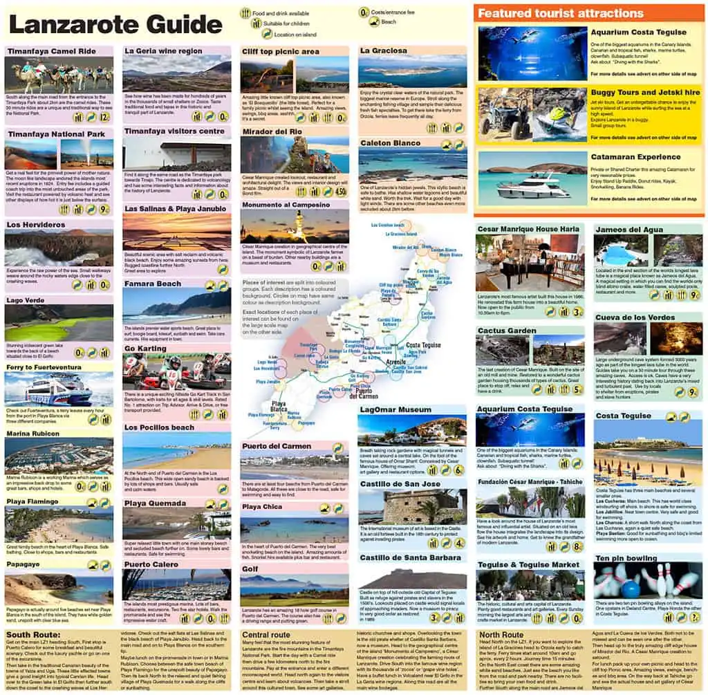 lanzarote guide map tourist guide